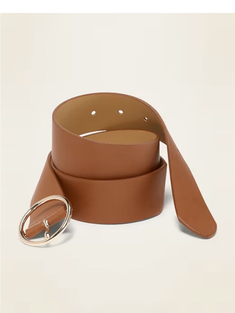 Old Navy Belt - tan Wide Ring-Buckle Faux-Leather Belt For Women (1 1/2") NWT